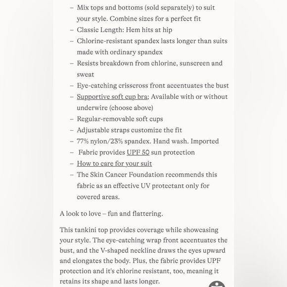 Land’s End Plus Standard Sizes wrap underwire Rich Coffee Brown tankini top Var - Picture 6 of 8